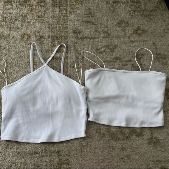 Bundle alo Goddess Ribbed Bandeau Top + Goddess Ribbed Cross Crop Top - Picture 2 of 16